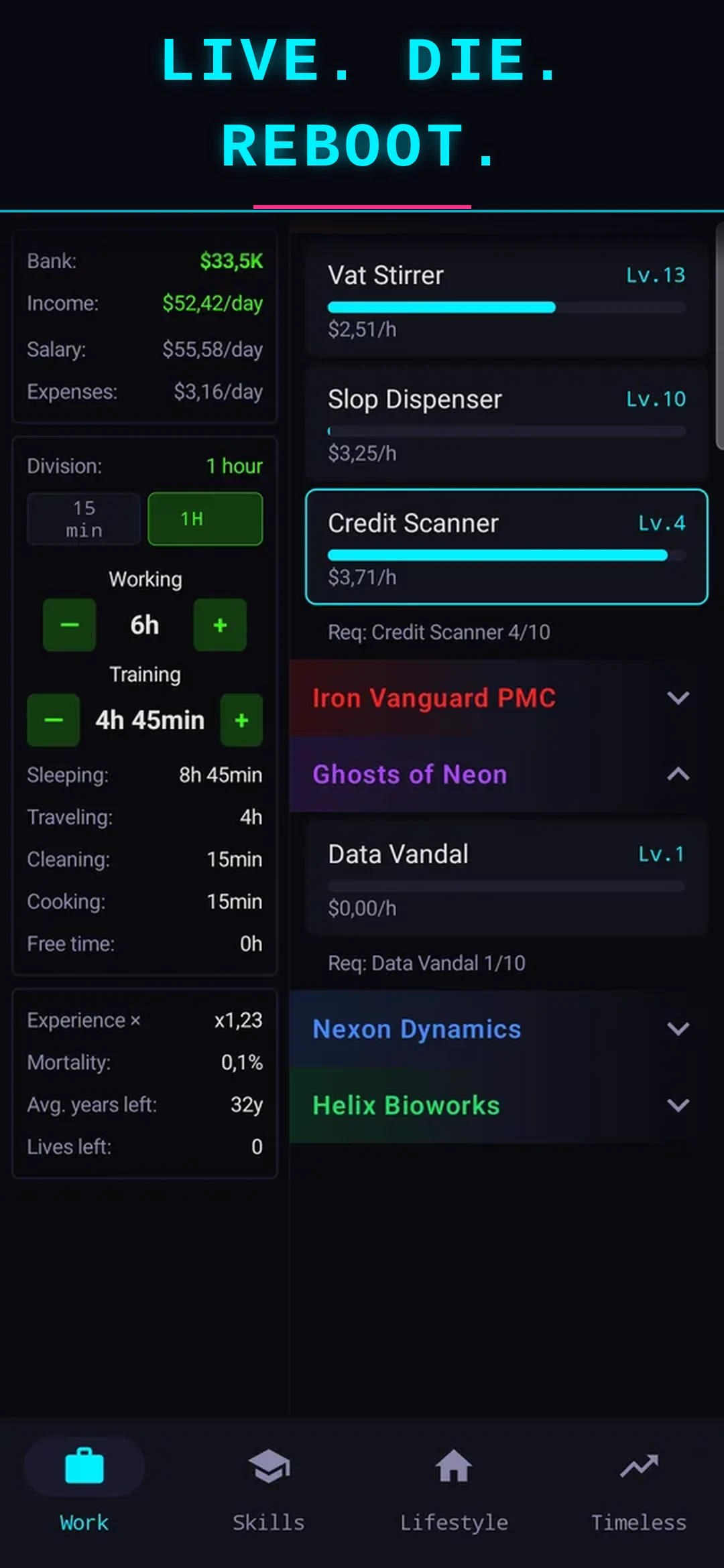 Neon Descent: Idle Cyberpunk screenshot